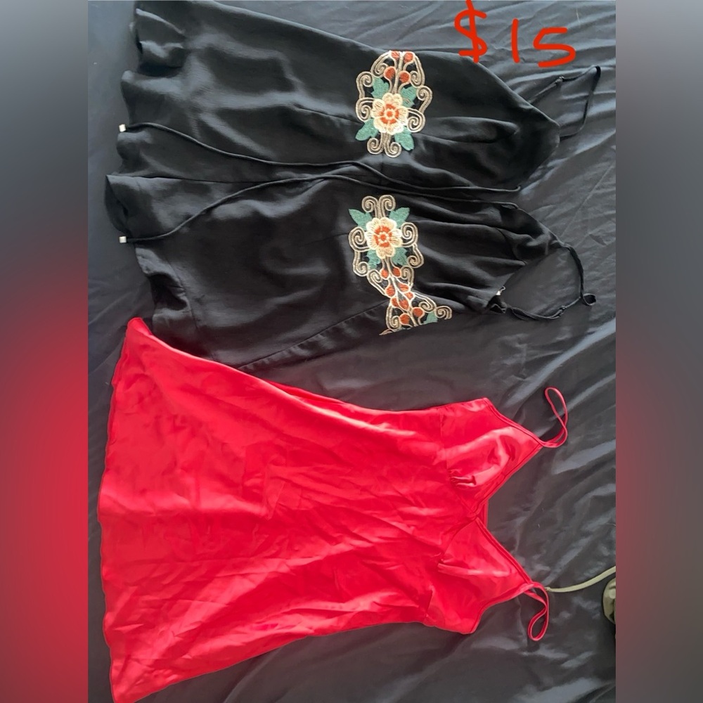 Black and Red Embroidered Dresses